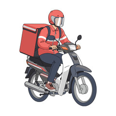 courier who delivers packages by motorcycle