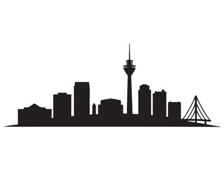 Fototapeta premium Skyline Ruhrgebiet. Vector black silhouette. with white background