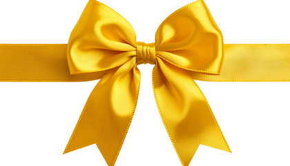 Yellow straight bow ribbon element