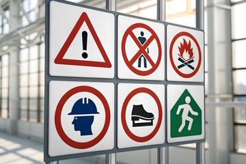 Collection of Safety and Warning Signs hazard