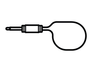 Audio Jack Icon with Cable Loop - Simple Graphic Representation