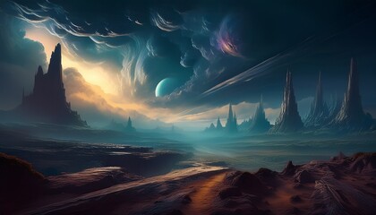 dramatic overcast background for alien themes