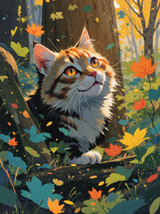 cat in the forest