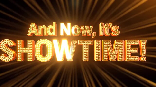 Vibrant Showtime Banner with Bright Light Effects and Sparkling Text