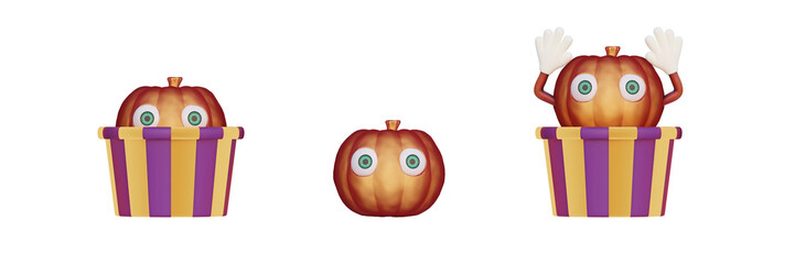 halloween pumpkin for autumn celebration 3D rendering