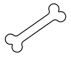 Simple Bone Vector Symbol Illustration for Pet Supplies & Anatomy