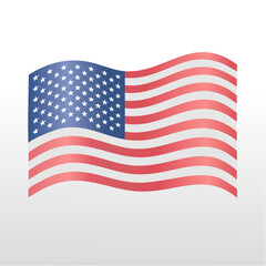 Fototapeta premium Digital artwork of the USA national banner with stars and stripes, representing American pride and national identity.