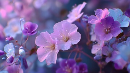 the beauty of purple flowers blooms with beautiful pistils