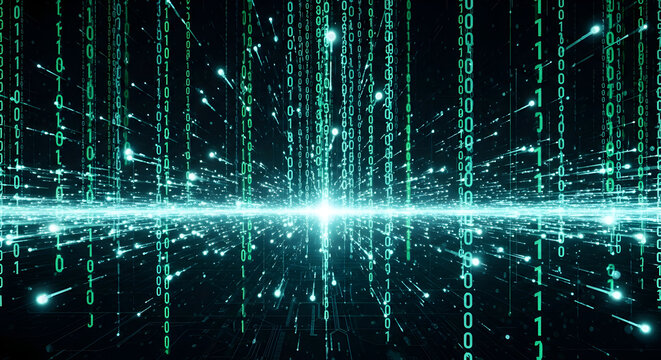 Abstract binary code digital illustration