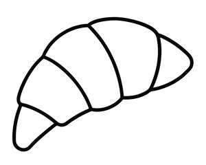 Simple Croissant Icon on White Delightful Pastry Design Element