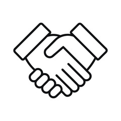 Minimalist Handshake Outline Icon Business Partnership and Agreement Vector Illustration