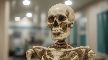 Detailed skeletal model in a pediatric clinic