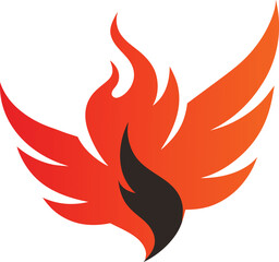 Powerful Fire Flame Silhouette Artwork.