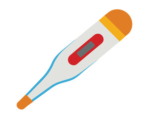 Digital Thermometer Icon on White Background Health Measurement 