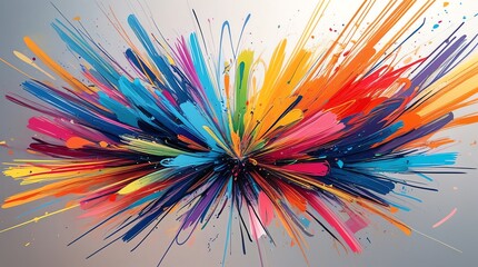 Vibrant Rainbow Burst: An Explosion of Color and Energy