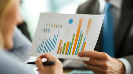 83. Financial advisor showing graphs to couple