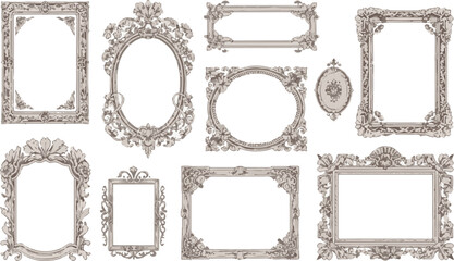 Ornate Frames Collection Decorative Elements for Art and Photography Presentation