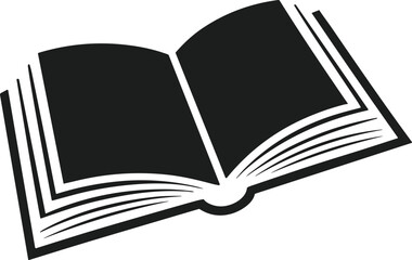 Open Book Pages – Minimal Reading and Education Silhouette Vector