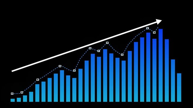 Futuristic sales projection displaying an upward trend in revenue. Visual representation of data analytics. professional concept business graph and white color line. on the gradient background
