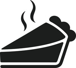 Hot Pumpkin Pie Slice Silhouette Vector for Thanksgiving and Autumn Designs