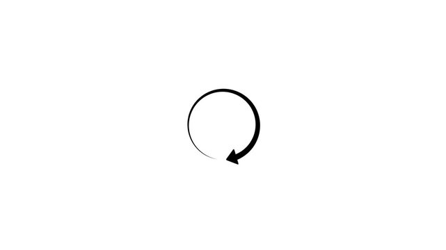 Animated Refresh button, circle arrow icon set, reload, rotation on background. left to right direction.