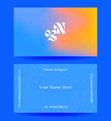 Modern Business Card Design with Gradient and Contact Information