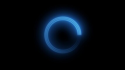 moving circles are intertwined. Circles rotating with the light. The lights follow in the direction of movement. 4k - Powered by Adobe