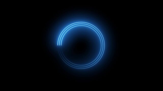 moving circles are intertwined. Circles rotating with the light. The lights follow in the direction of movement. 4k