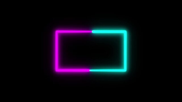 Neon Facecam overlay. Seamless loop. Animated facecam or webcam. Neon lights rotate and spread colorful light. Drag and drop use. Purple and Green on black background