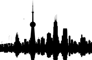 Obraz premium Toronto City Skyline Silhouette