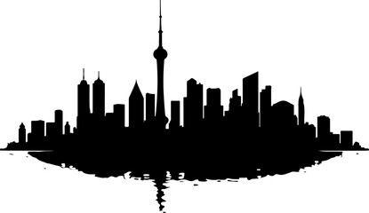 Obraz premium Toronto City Skyline Silhouette