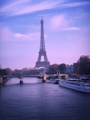 Eiffel Tower and Seine River in Paris