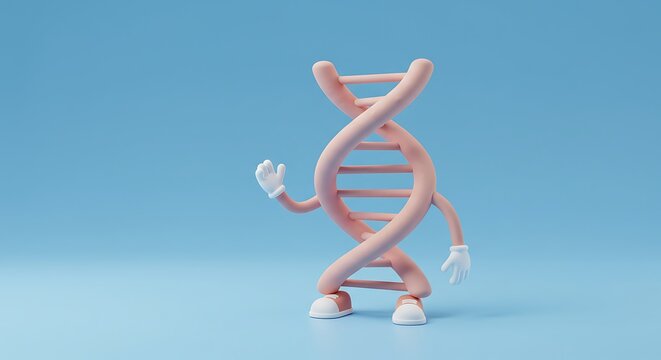 Cartoon dna model science illustration