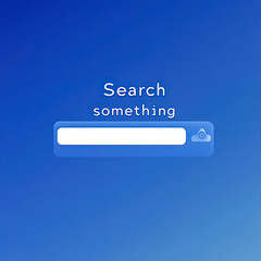 Clean and minimalist search bar with camera icon on a blue gradient background