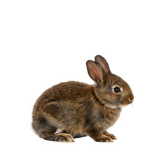 Obraz premium Brown Rabbit Portrait, isolated on transparent background