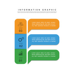 design template banner infographic. 3 step process information or presentation with icons