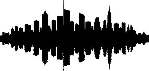 Obraz premium World Landmark City Skyline Silhouette – Global Urban Vector Art