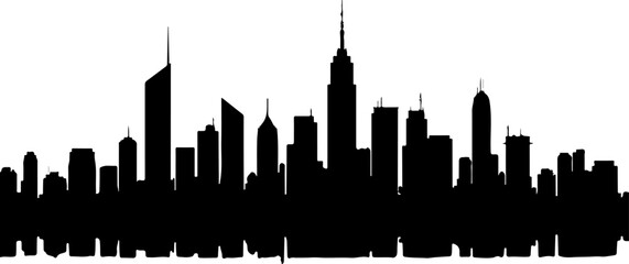 Naklejka premium World Landmark City Skyline Silhouette – Global Urban Vector Art