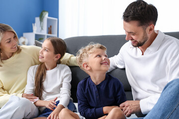 Obraz premium Happy family spending time together at home