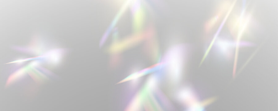 Set of rainbow light flares, reflection effect, falling confetti. Light rainbow lights with transparent effect, sparkling prism, stripe overlay, rainbow crystal, vector, png.	
 - Powered by Adobe