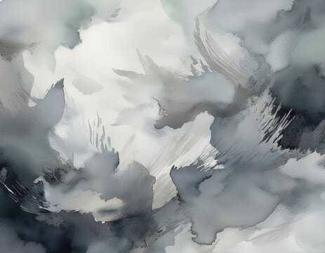 abstract watercolor background with grey smudges - Powered by Adobe