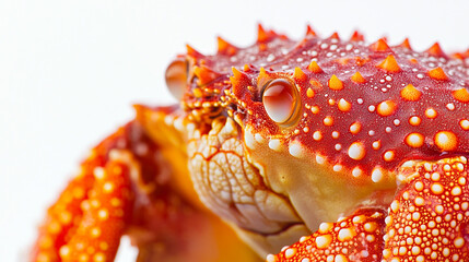 Vivid Red Spiny Crab Closeup Detailed Shell Texture