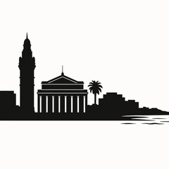 skyline silhouette of Montevideo