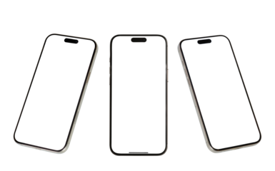 Smart phone Mockup new generation isolated screen Transparent of PNG image for Infographic Business web site design app advertise Mobile phone app user experience UX or app UX