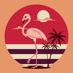 pink flamingo in the water