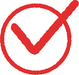 Check red Mark Inside Circular Frame Vector Icon