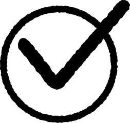 Check blue Mark Inside Circular Frame Vector Icon