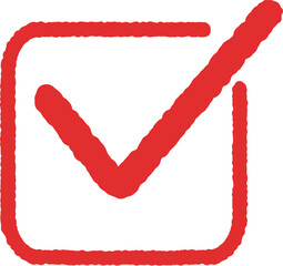 Check Red Mark Inside Square Frame Vector Icon