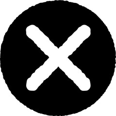 Hand Drawn X Mark Inside Circular Frame Vector Icon