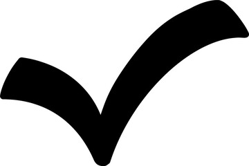 Bold Black Check Mark Vector Icon